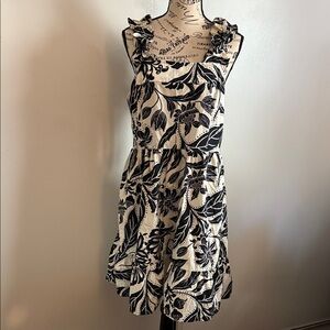 Floral Black and White Dress